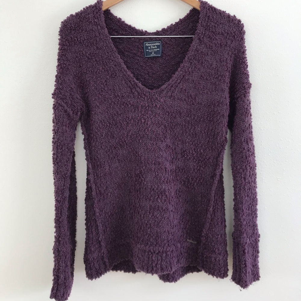 Abercrombie & Fitch Fuzzy Purple Sweater